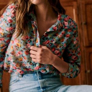 Sezane Pero Multicolor Floral Shirt